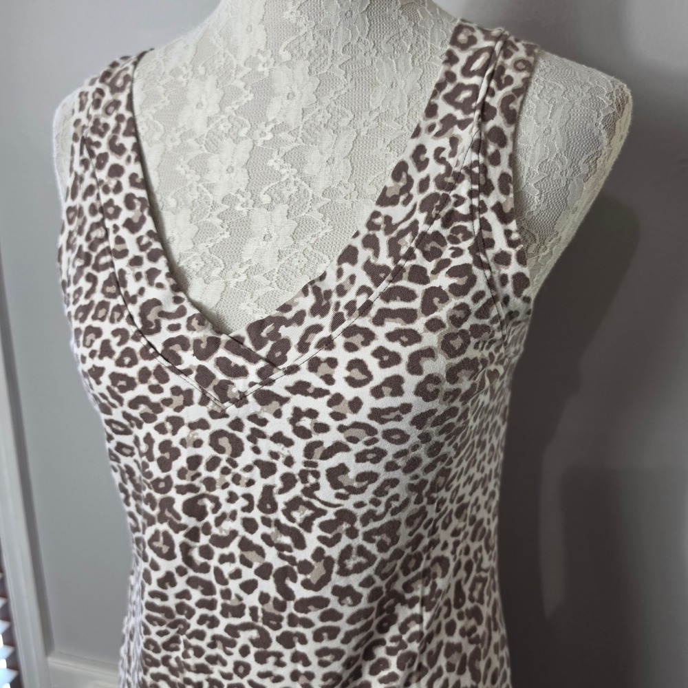 Soma Maxi Dress Leopard Animal Print Soft Cotton Lounge Wear Medium - Picture 3 of 9
